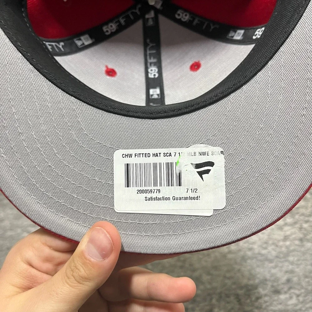 NWT New Era 59Fifty Boston Red Sox Hat Red Fitted Size 7 MLB Embroidered‎
